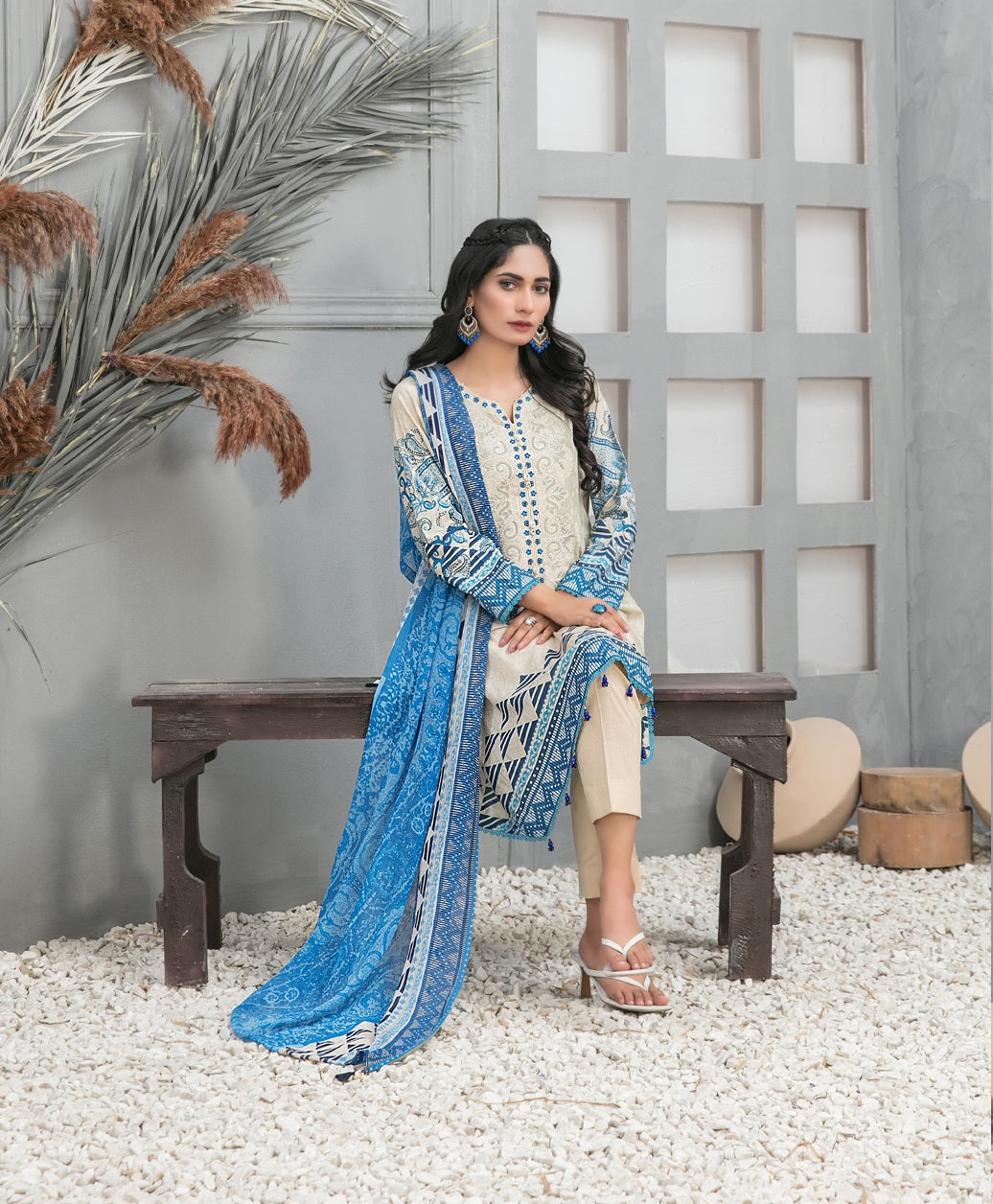 Devina by Tawakkal Embroidered Lawn Dress 3 Piece Unstitched - D-8744