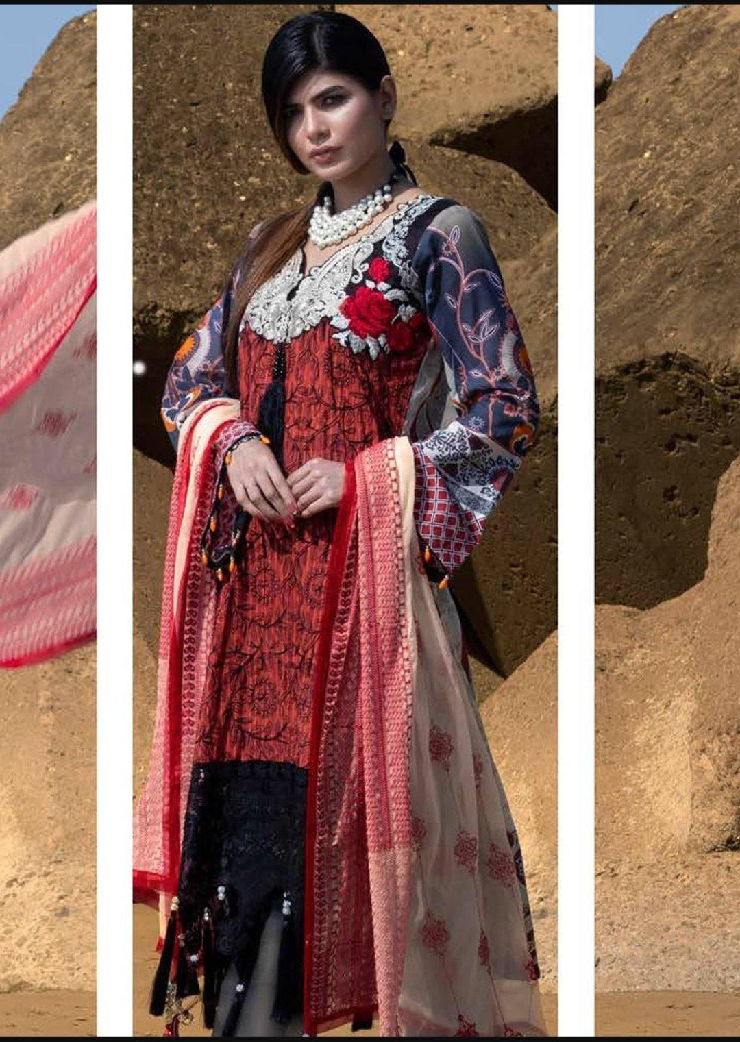 Mahamir by Tajnoor Embroidered Lawn 3pc Unstitched Dress - D04