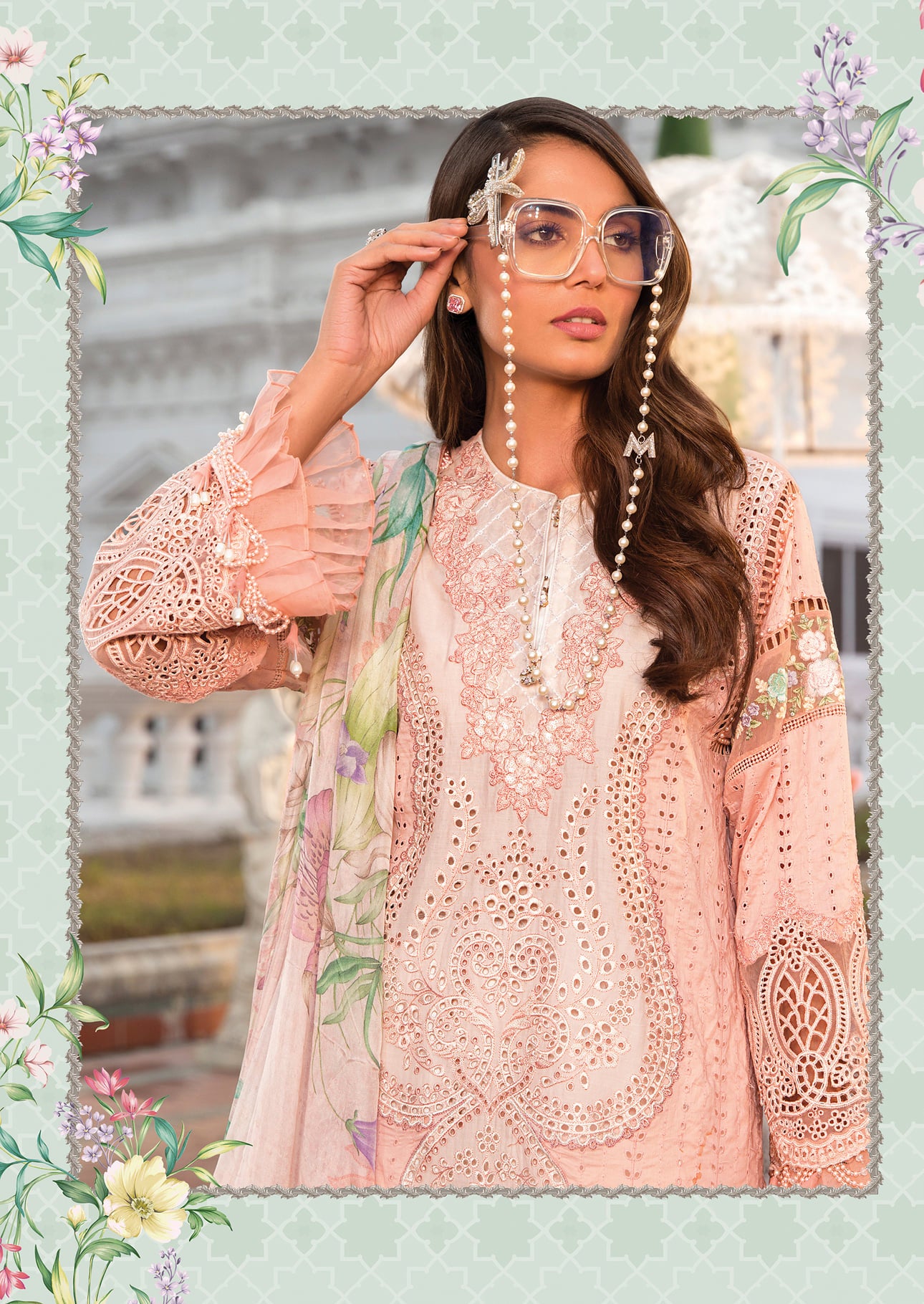 Maria B Embroidered Lawn Suits Unstitched 3 Piece D-2210-A Summer Collection 2022