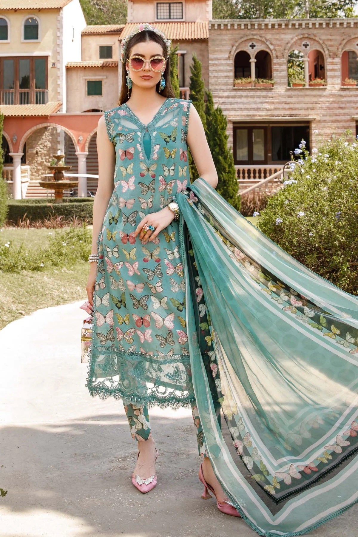 MPrints By Maria B Embroidered Lawn Suits Unstitched 3 Piece MPT-1701-A